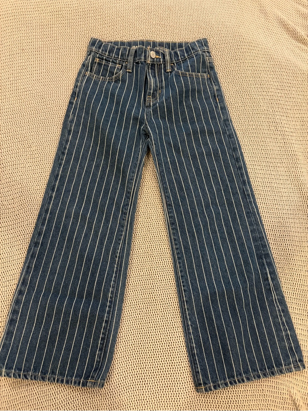 Old Navy Navy Blue Pinstripe Wide-Leg Jeans